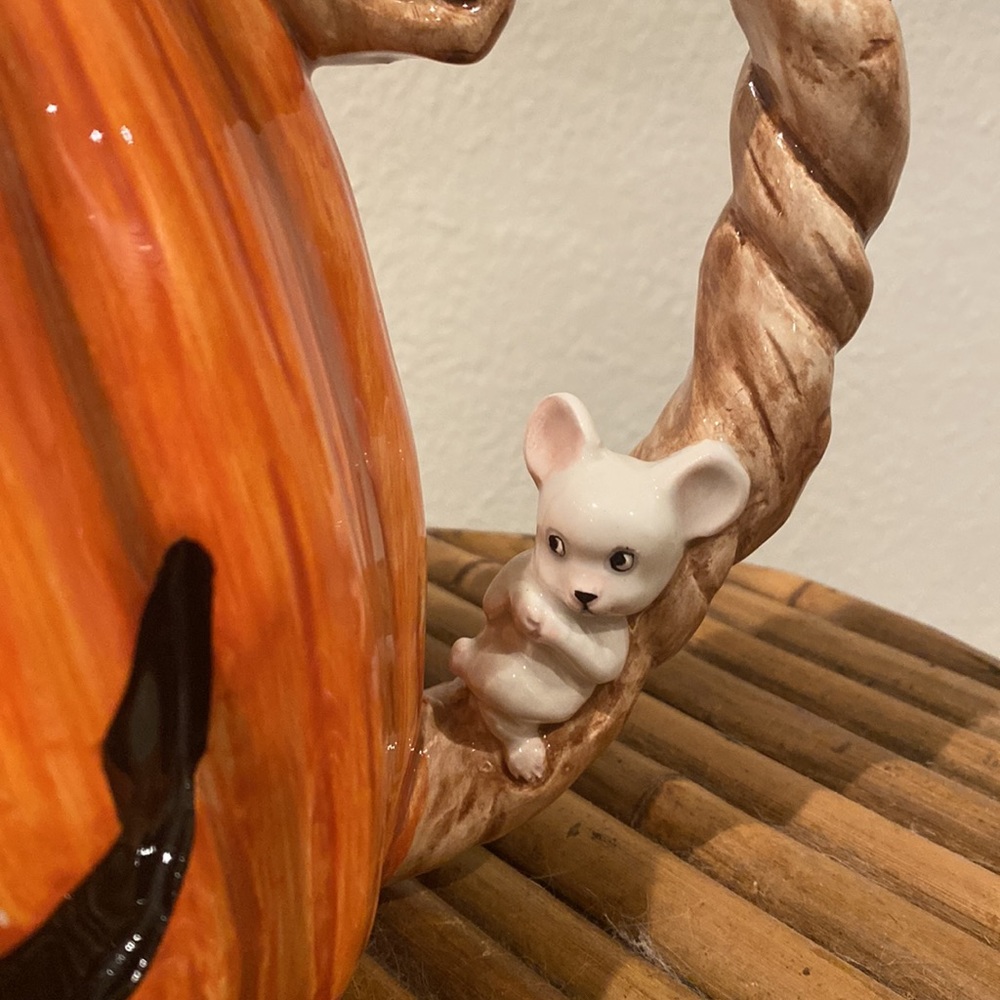 Vintage Fitz & Floyd Omnibus Halloween Pumpkin Pitcher 1989 - Picture 2 of 5